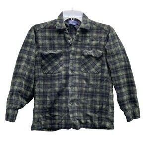 VTG‎ Pendleton 100% Wool Flannel Shirt Youth Boy's Medium Camping Gorpcore Cabin